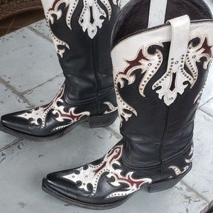 Luchese Diabla cowboy boots with Sworvski crystals